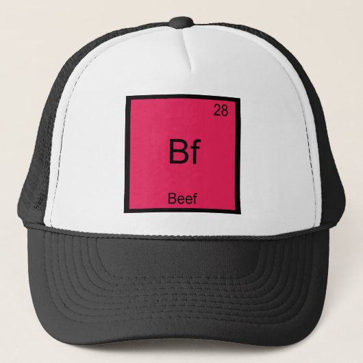 Bf - ビーフ おもしろ 元素記号 Tシャツ キャップ (正面)