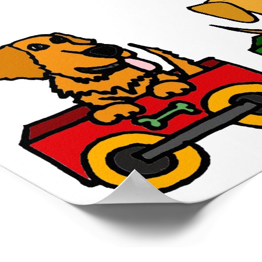 BF – 電車のおもしろい犬漫画のポスター ポスター (角)