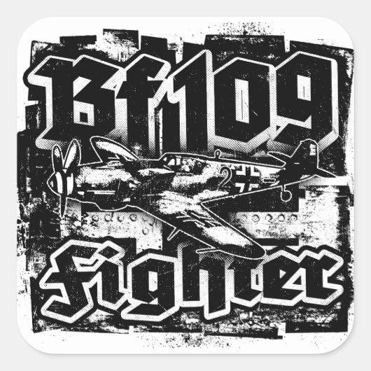 Bf 109スクエアステッカー スクエアシール (正面)