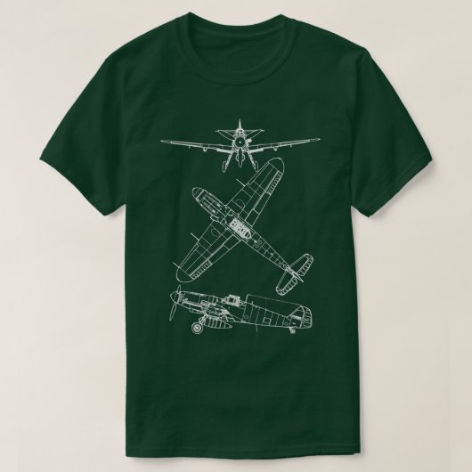 Bf 109メセルシュミットブループリント tシャツ (デザイン正面)
