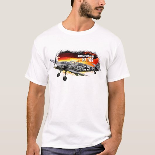 BF 109 Messerschmittの第2次世界大戦の戦闘機 Tシャツ (正面)