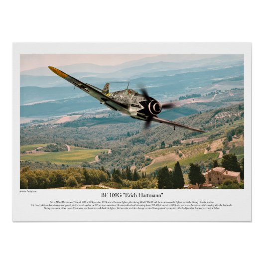 BF 109G-6  "Erich Hartmann" ポスター (正面)