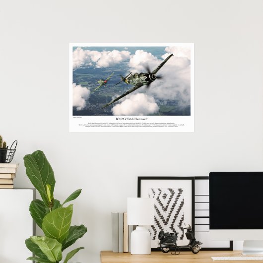 Bf 109G-6 "Erich Hartmann" ポスター (ホームオフィス)