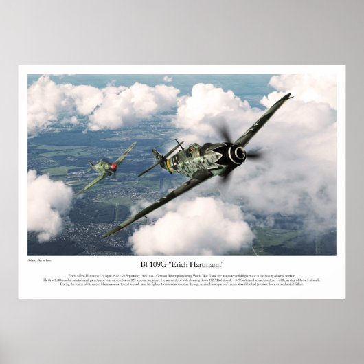 Bf 109G-6 "Erich Hartmann" ポスター (正面)