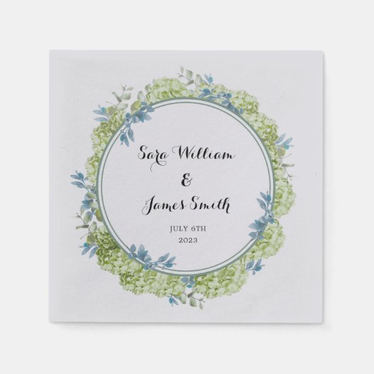 BFBフローラ結婚式招待状パーソナライズ スタンダードカクテルナプキン (正面)