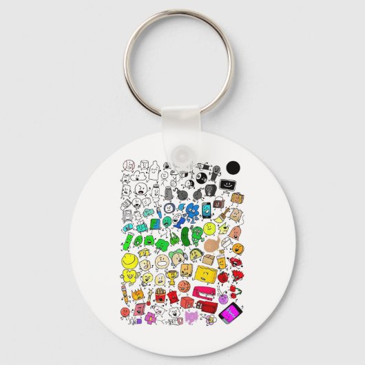 Bfdi Inanimate狂気すべてのキャラクター キーホルダー (正面)