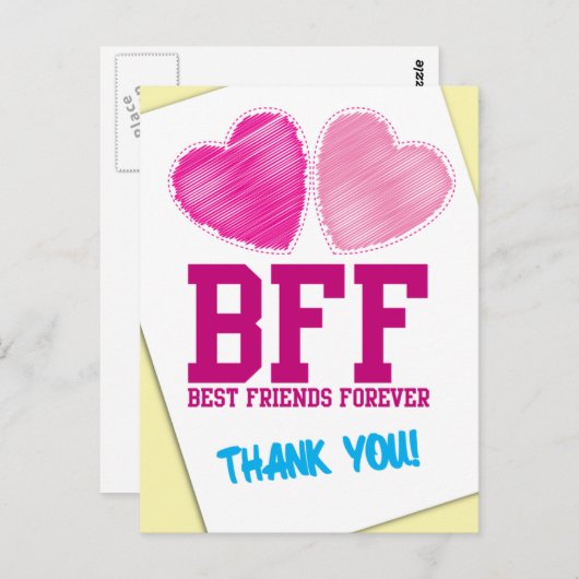 BFFありがとう!最高の永遠に! ポストカード (正面/裏面)