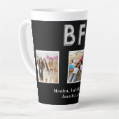 BFFの最高のフォトネーム黒い銀 カフェラテマグ (左アングル)