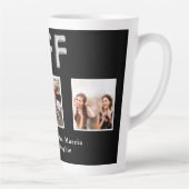BFFの最高のフォトネーム黒い銀 カフェラテマグ (右)