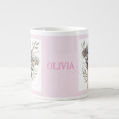 BFFの木に赤らんだコアラパーソナライズされたグマ ジャンボコーヒーマグカップ (正面)