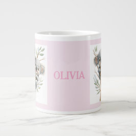 BFFの木に赤らんだコアラパーソナライズされたグマ ジャンボコーヒーマグカップ