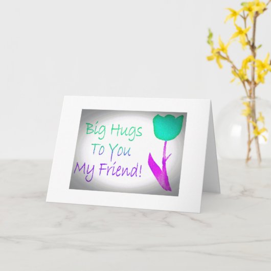 BFFの誕生日ハグ/ウィッシュ最高の誕生日 カード (黄色い花)