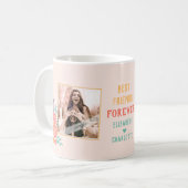 BFFカスタムフォトコーラルピンク水彩花 コーヒーマグカップ (正面左)