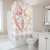 BFFガーリーカラオケラブハート シャワーカーテン (インサイチュ)