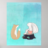 BFFキツネとウサギ漫画のスケッチ ポスター (正面)