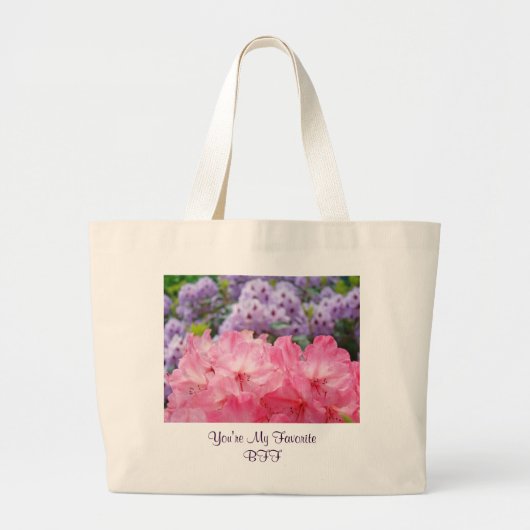 BFFギフトお気に入りのトートバッグロードピンク紫 ラージトートバッグ (正面)