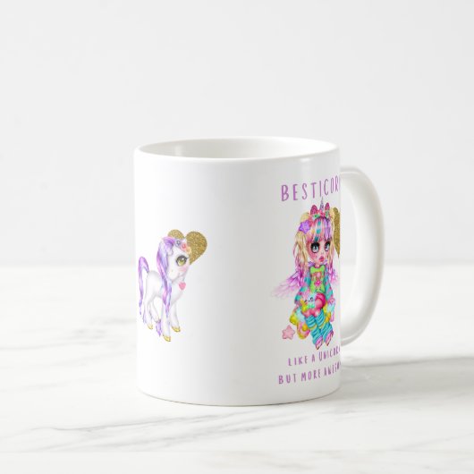 BFFギフトはユニコーンのようにベスティコーンが素晴らし多い コーヒーマグカップ (正面右)