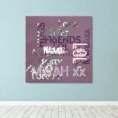 BFFギフトフリ最高のーズフレンドパーソナライズされた キャンバスプリント (インサイチュ (ウッドフロア))