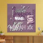 BFFギフトフリ最高のーズフレンドパーソナライズされた キャンバスプリント (インサイチュ (リビング))