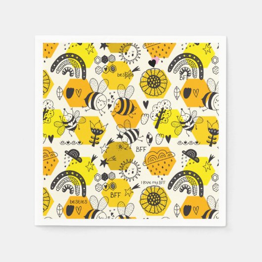 BFFクイーンビー救ビーの贈り物 スタンダードカクテルナプキン (正面)