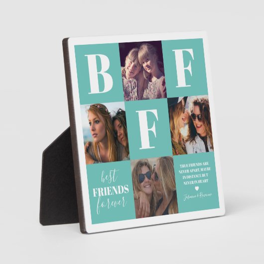 BFFティール（緑がかった色）Bestiesフォトコラージュ フォトプラーク (正面)