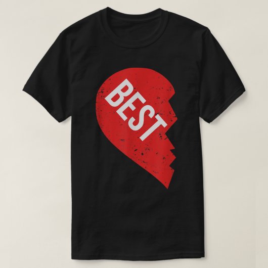BFFティー最高のハートの最高の半友 Tシャツ (デザイン正面)