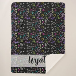 BFFドードルズ – フェイクグリッターパターン シェルパブランケット