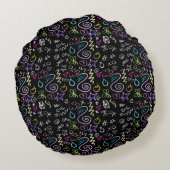 BFFドードルズ – フェイクグリッターパターン ラウンドクッション (裏面)