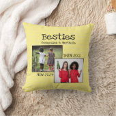 BFFパーソナライズされたイエローフォトメモリの友最高の人 クッション (ブランケット)