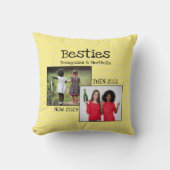BFFパーソナライズされたイエローフォトメモリの友最高の人 クッション (正面)