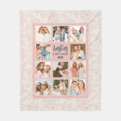 BFFピンクエレガント色の写真コラージュと名前 フリースブランケット (正面)