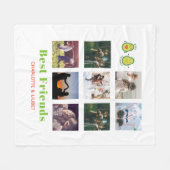 BFFフォトおもしろいコラージギフトアボカパーソナライズされたド フリースブランケット (正面(横))