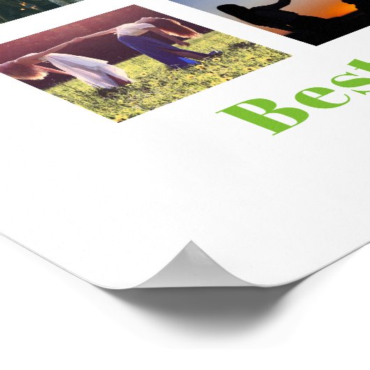 BFFフォトおもしろいコラージギフトアボカパーソナライズされたド ポスター (角)