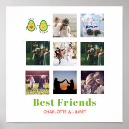 BFFフォトおもしろいコラージギフトアボカパーソナライズされたド ポスター
