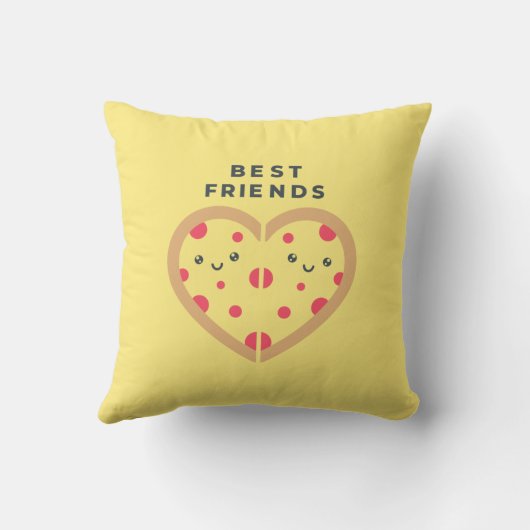 BFFフォトおもしろいコラージギフトピザフレンズ クッション (裏面)