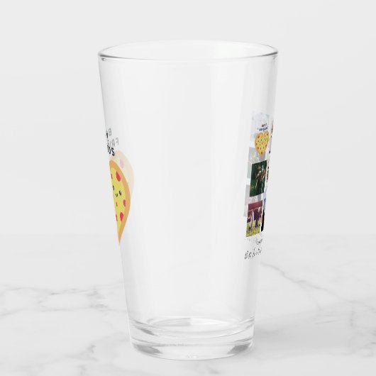 BFFフォトコラージギフトダスティピンクピザの友人 タンブラーグラス (右)