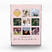 BFFフォトコラージギフトダスティピンクピザの友人 フォトブロック (正面)