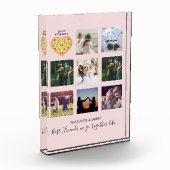 BFFフォトコラージギフトダスティピンクピザの友人 フォトブロック (左)