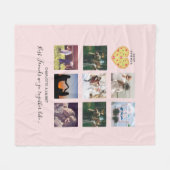 BFFフォトコラージギフトダスティピンクピザの友人 フリースブランケット (正面(横))