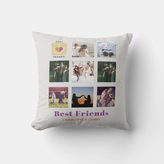 BFFフォトコラージギフトピーナッツバターゼリーサンド クッション (正面)