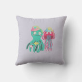 BFFフォトコラージクラゲタコカスタムギフト クッション (裏面)