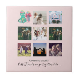 BFFフォトコラージクラゲタコカスタムギフト タイル