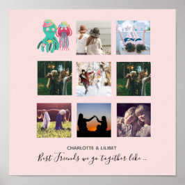 BFFフォトコラージクラゲタコカスタムギフト ポスター