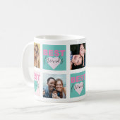 BFFフォトコラージュハート コーヒーマグカップ (正面左)