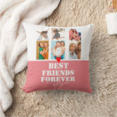 BFFフォトコラージュパーソナライズされたカスタム友達ギフト クッション (ブランケット)