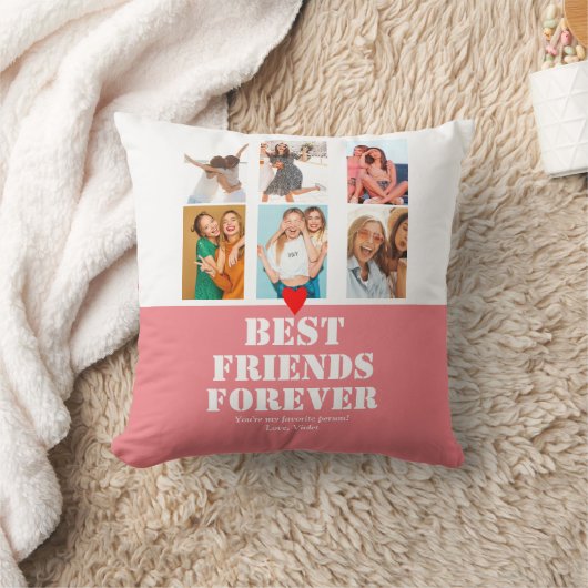 BFFフォトコラージュパーソナライズされたカスタム友達ギフト クッション (ブランケット)