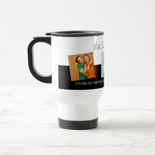 BFFフォトコラージュフ最高のレンズスクリモダンプトブラック トラベルマグ (左)