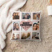 BFFフォトモダンコラージュバラ金ゴールドハート クッション (ブランケット)