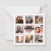 BFFフォトモダンコラージュバラ金ゴールドハート ノートカード (正面)