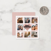 BFFフォトモダンコラージュバラ金ゴールドハート ノートカード (正面/裏面インサイチュ)